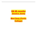 Med Surg (NUR201) OB SR Jennifer Jessica Jenny Latest 2021/2022