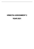 HRM3704 ASSIGNMENT 2 YEAR 2021 SOLUTIONS