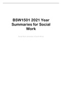 BSW1501 2021 UNISA EXAM NOTES/SUMMARY/SCOPE