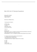Biol 235 Unit 15 Sample Questions And Answers Verified solutions