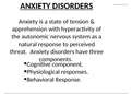 DISORDERS: MOOD, ANXIETY, PHOBIC, MAJOR DEPRESSION, PANIC