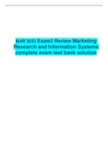 MAR 3023 Exam2 Review Marketing Research and Information Systems complete exam test bank solution Florida Atlantic University