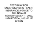 TEST BANK FOR UNDERSTANDING HEALTH INSURANCE A GUIDE TO BILLING AND REIMBURSEMENT, 12TH EDITION, MICHELLE