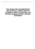 TEST BANK FOR CONTEMPORARY SOCIOLOGICAL THEORY AND ITS CLASSICAL ROOTS THE BASICS 5TH EDITION GEORGE RITZER JEFFREY STEPNISKY