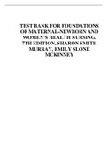 TEST BANK FOR FOUNDATIONS OF MATERNAL-NEWBORN AND WOMEN'S HEALTH NURSING 7TH EDITION BY MURRAY