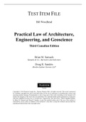 test bank Practical Law of Architecture, Engineering, and Geoscience, Third Canadian Edition, Test Bank