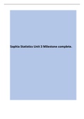 Sophia Statistics Unit 3 Milestone complete