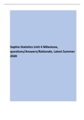 Sophia Statistics Unit 4 Milestone