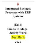 Integrated Business Processes with ERP Systems Ed.1 by Simha R. Magal Jeffrey Word Complete, Elaborated and Latest-|Test bank| Reviewed/Updated for 2023