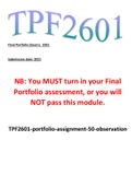 TPF2601-2021 Complete Portfolio-Assignment-50-observation 