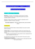 Marketing Management - Chapter 1 - OUTLINE