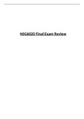 NSG6020 FINAL EXAM REVIEW/ NSG 6020 FINAL EXAM STUDY GUIDE (LATEST, 2021): SOUTH UNIVERSITY