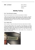 Brittany Klinkel  Motility Testing MBK – Lab Report
