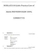 NURS-6531N-8,Adv. Practice Care of Adults MIDTERM EXAM 100% CORRECT V4