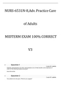 NURS-6531N-8,Adv. Practice Care of Adults MIDTERM EXAM 100% CORRECT V3