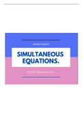 Simultaneous Equations ~ IGCSE Edexcel Mathematics 9-1 Mini Test With Model Answers