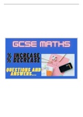 Percentage: INCREASE / DECREASE worksheet. Questions with provided Answers | Maths booklet 