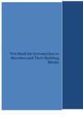 Test Bank for Introduction to Microbes and Their Building Blocks