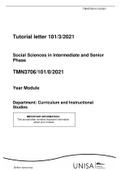 Tutorial letter 101/3/2021 Social Sciences in Intermediate and Senior Phase TMN3706/101/0/2021 Year Module Department: Curriculum and Instructional Studies