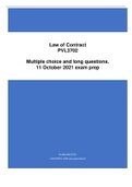 PVL3702 - Law Of Contract 17 October 2022 exam memo