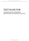 TEST BANK FOR UNDERSTANDING ABNORMAL BEHAVIOURS 1OTH EDITION
