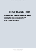 TEST BANK FOR PHYSICAL EXAMINATION AND HEALTH Assessment 8TH EDITION