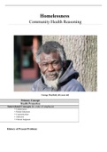 Homelessness Community Health Reasoning; George Mayfield, 68 years old (answered) 2021