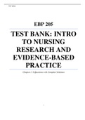 EBP 205 TEST BANK: INTRO TO NURSING RESEARCH AND EVIDENCE-BASED  PRACTICE