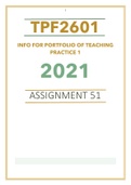 TPF2601 ASSIGNMENT 51 INFO FOR PORTFOLIO 2021
