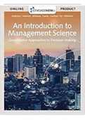 An Introduction to Management Science: Quantitative Approach By:  Anderson; Sweeney;  Williams (COMPLETE TESTBANK UPDATED)