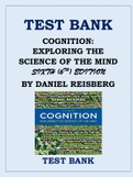 COGNITION: EXPLORING THE SCIENCE OF THE MIND SIXTH EDITION BY DANIEL REISBERG TEST BANK ISBN: 9780393938678