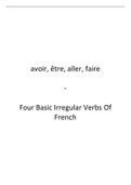 Avoir, Etre, Faire, Aller - Irregular Verbs Of French