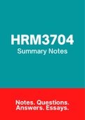 HRM3704 (NOtes, ExamPACK, ExamQuestions, Tut201 Letters)