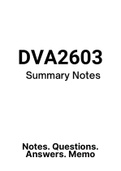 DVA2603 (Notes, ExamQuestions, Assignment Tut201 Solutions)