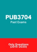 PUB3704 - Exam Questions PACK (2015-2020)