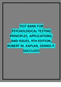 Test Bank for Psychological Testing: Principles, Applications, and Issues, 9th Edition, Robert M. Kaplan, Dennis P. Saccuzzo
