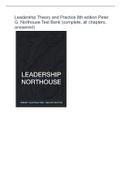 Leadership Theory and Practice 8th edition Peter G. Northouse Test Bank (fully covered chapters) 