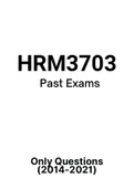 HRM3703 - Exam Questions PACK (2014-2021)
