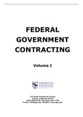 WMBA MMBA 6550: FEDERAL GOVERNMENT CONTRACTING Volume I