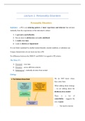 Lecture Notes - Personality Disorders