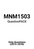 MNM1503 - Exam Question PACK (2013-2019) 