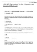 Pharm Hesi Practice Q&A pharmacology 2020-2021 practice exam questions and answers 100% scored new solution