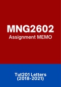 MNG2602 - Tutorial Letters 201 (Merged) (2018-2021) (Questions and Answers)