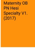 2017 Maternity OB PN Hesi Specialty V1 