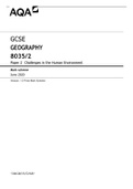 AQA GCSE GEOGRAPHY 8035/2 Paper 2   Mark Scheme