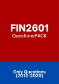 FIN2601 - Exam Questions PACK (2012-2020)