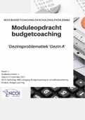 NCOI moduleopdracht Budgetcoach Schuldhulpverlening - 'Gezinsproblematiek' - Geslaagd nov 2021 - 