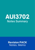 AUI3702 (Notes, ExamPACK, QuestionsPACK, Tut201 Letters)