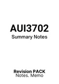 AUI3702 - Notes (Summary)