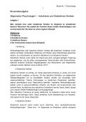 Einsendeaufgabe Allgemeine Psychologie I - Induktives und Deduktives Denken